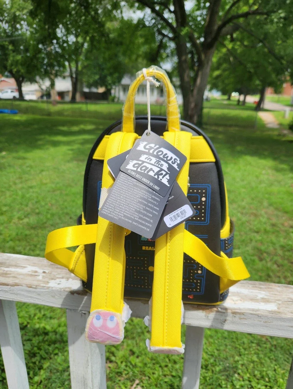 Loungefly Pac-Man Mini Backpack in Black and Metallic Gold NWT